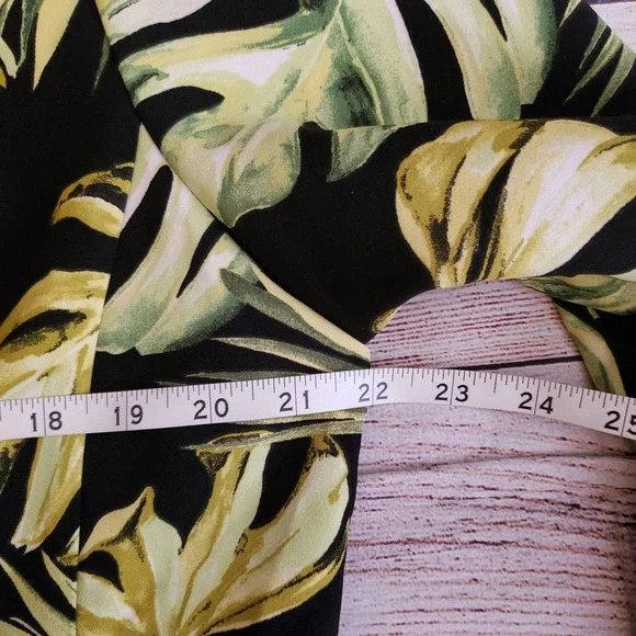 ASHLEY STEWART tropical palm leaves open front business casual blazer 14… - Picture 7 of 8